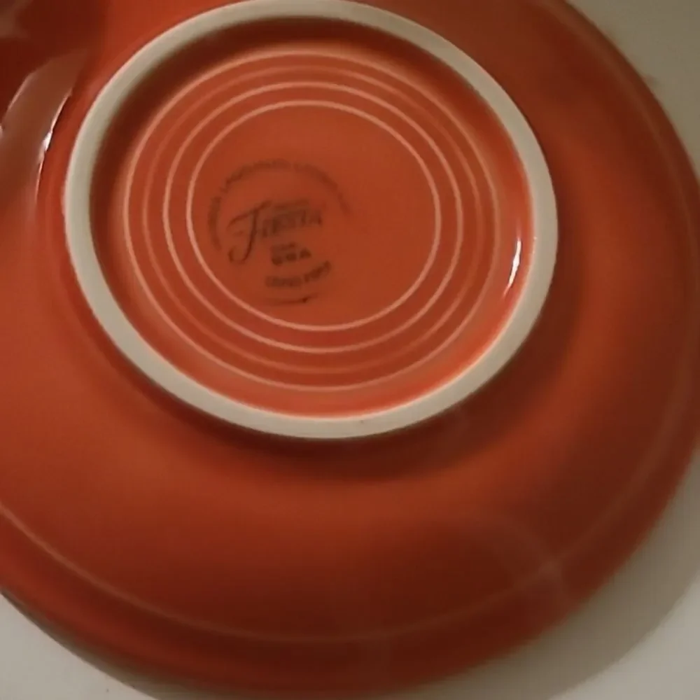 Fiestaware Orange Cup and Saucer Set